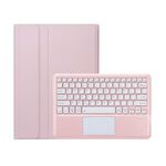 Per Huawei MatePad Pro 12.2 Custodia per tablet in pelle con tastiera Bluetooth staccabile ultrasottile con touchpad (rosa bianco)