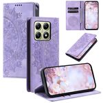 Per Xiaomi 14T Pro Custodia per telefono in pelle magnetica goffrata Totem (viola)