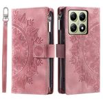 Per Xiaomi 14T Multi-Card Totem Custodia in pelle con cerniera (rosa)