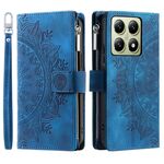 Per Xiaomi 14T Pro Multi-Card Totem Custodia in pelle con cerniera (blu)