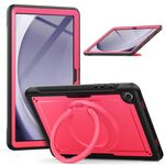 Per Samsung Galaxy Tab A9+ Honeycomb Hybrid Tablet Custodia con maniglia e cinturino (rosso rosa)
