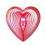 Campanello a vento per esterni a forma di cuore, repellente per uccelli, decorazione da giardino, acchiappa-uccelli (rosso)