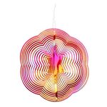 Repellente per uccelli 3D a forma esagonale, decorazione per giardino, repellente per uccelli, carillon a vento, colore: rosso
