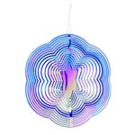 Repellente per uccelli 3D a forma esagonale, decorazione per giardino, repellente per uccelli, campanellino a vento, colore: blu