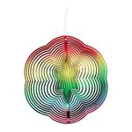 Repellente per uccelli 3D a forma esagonale, decorazione per giardino, repellente per uccelli, carillon a vento, colore: colore sfumato