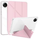 Per Xiaomi Redmi Pad SE 8.7 Custodia per tablet in pelle con deformazione acrilica trasparente (rosa)
