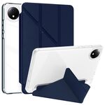 Per Xiaomi Redmi Pad SE 8.7 Custodia per tablet in pelle con deformazione acrilica trasparente (blu scuro)