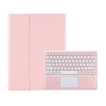 Per Samsung Galaxy Tab S10 Ultra A910B-A Custodia per tablet in pelle con tastiera Bluetooth staccabile e touch pad (rosa)