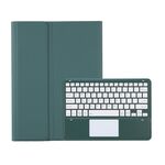 For Samsung Galaxy Tab S10 Ultra A910B-A Touch Pad Detachable Bluetooth Keyboard Leather Tablet Case(Dark Green)