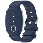 Per EmeTerm Fashion Solid Color Silver Buckle Silicone Watch Band (Blu notte)