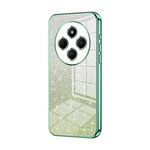 For Redmi 14R Gradient Glitter Powder Electroplated Phone Case(Green)