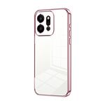 Per Honor Play 9T 5G Custodia per telefono con placcatura trasparente e foro sottile (rosa)