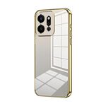 Per Honor Play 9T 5G Custodia per telefono con foro sottile e placcatura trasparente (oro)