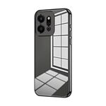 Per Honor Play 9T 5G Custodia per telefono con foro sottile e placcatura trasparente (nero)