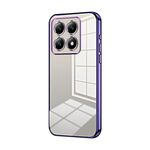 Per Xiaomi 14T Custodia per telefono con foro sottile e placcatura trasparente (viola)