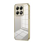 Per Xiaomi 14T Custodia per telefono con foro sottile e placcatura trasparente (oro)