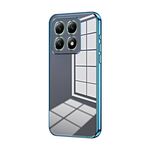 Per Xiaomi 14T Custodia per telefono con foro sottile e placcatura trasparente (blu)