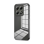 Per Xiaomi 14T Custodia per telefono con foro sottile e placcatura trasparente (nero)