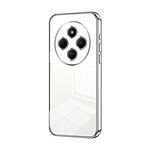 Per Xiaomi Redmi 14R Custodia per telefono con foro sottile e placcatura trasparente (argento)