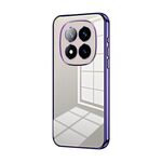 Per Xiaomi Redmi Note 14 Pro+ Custodia per telefono con foro sottile e placcatura trasparente (viola)