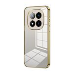 Per Xiaomi Redmi Note 14 Pro+ Custodia per telefono con foro sottile e placcatura trasparente (oro)
