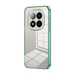Per Xiaomi Redmi Note 14 Pro+ Custodia per telefono con foro sottile e placcatura trasparente (verde)