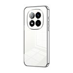 Per Xiaomi Redmi Note 14 Pro+ Custodia per telefono con foro sottile e placcatura trasparente (argento)