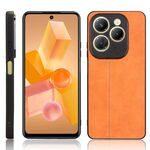 Per Tecno Spark 20 Pro 4G Custodia per telefono con motivo a mucca e cuciture (arancione)