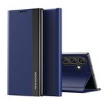 For Samsung Galaxy S24 FE 5G Side Electroplated Adsorption Leather Phone Case(Sapphire Blue)