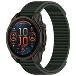 For Garmin Fenix 8 AMOLED 47mm Nylon Hook and Loop Fastener 22mm Watch Band(Army Green)