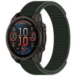 For Garmin Fenix 8 AMOLED 51mm Nylon Hook and Loop Fastener 26mm Watch Band(Army Green)