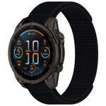 For Garmin Fenix 8 AMOLED 43mm Nylon Hook and Loop Fastener 20mm Watch Band(Black)