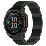 For Garmin Fenix 8 AMOLED 43mm Nylon Hook and Loop Fastener 20mm Watch Band(Army Green)