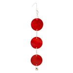 Repellente per uccelli da giardino decorativo rotondo da appendere, pezzo riflettente laser (rosso e argento)