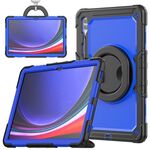 Per Samsung Galaxy Tab S10 Ultra D Type Custodia per tablet in silicone ibrido per PC con supporto per maniglia (PC blu)