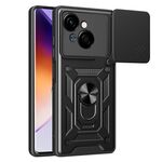 For Tecno Spark Go 1 Sliding Camera Cover Design TPU+PC Phone Case(Black)