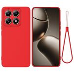 Per Xiaomi 14T Pro Custodia per telefono antiurto in silicone liquido a tinta unita con copertura completa (rosso)