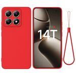 Per Xiaomi 14T Custodia per telefono antiurto in silicone liquido a tinta unita con copertura completa (rosso)