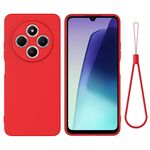 Per Redmi 14C 4G Custodia per telefono antiurto in silicone liquido a tinta unita con copertura totale (rosso)