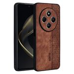 Per Redmi 14C 4G / 14R AZNS Custodia per telefono con effetto pelle in rilievo 3D (marrone)