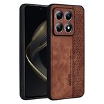Per Xiaomi 14T AZNS Custodia per telefono con effetto pelle in rilievo 3D (marrone)