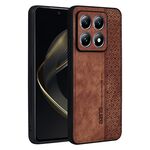 For Xiaomi 14T Pro AZNS 3D Embossed Skin Feel Phone Case(Brown)