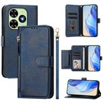 Per Tecno Spark Go 2024 Multi-Card Slots Zipper Wallet Custodia in pelle per telefono (blu)