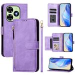 For Tecno Spark Go 2024 Multi-Card Slots Zipper Wallet Leather Phone Case(Purple)