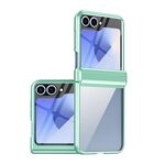 For Samsung Galaxy Z Flip6 Plating Transparent Folding Hinged Phone Case(Green)