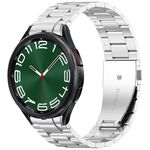 For Samsung Galaxy Watch 6 Classic 43 / 47mm Three Beads Button Quick Release Metal Watch Band(Silver)