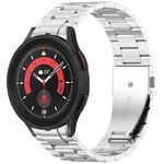 Per Samsung Galaxy Watch 5 Pro Cinturino in metallo a sgancio rapido con tre pulsanti (argento)