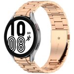 For Samsung Galaxy Watch 4 40 / 44mm Three Beads Button Quick Release Metal Watch Band(Rose Gold)