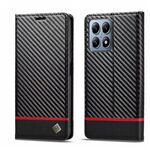 Per Xiaomi 14T LC.IMEEKE Custodia in pelle con texture in fibra di carbonio (nero orizzontale)