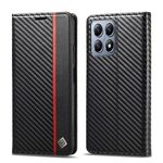 Per Xiaomi 14T LC.IMEEKE Custodia in pelle con texture in fibra di carbonio (nero verticale)